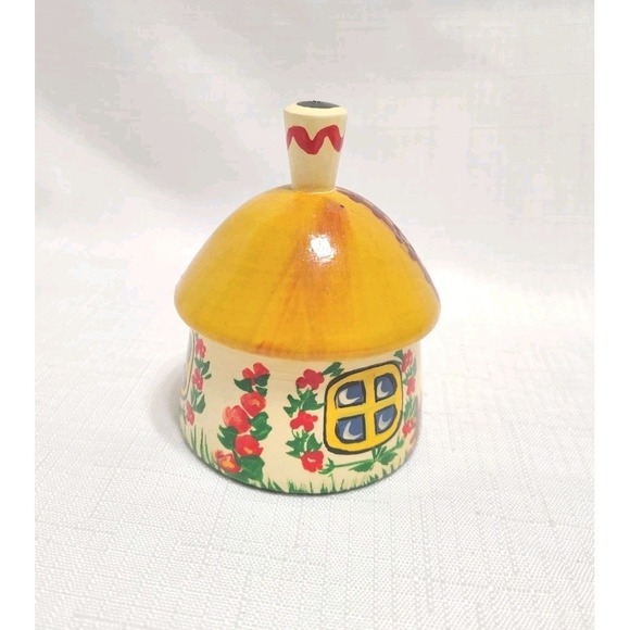 Handmade Other - Vintage Ukrainian Mini Lidded Wooden Trinket Box Hand Painted Cottage Birds 3"